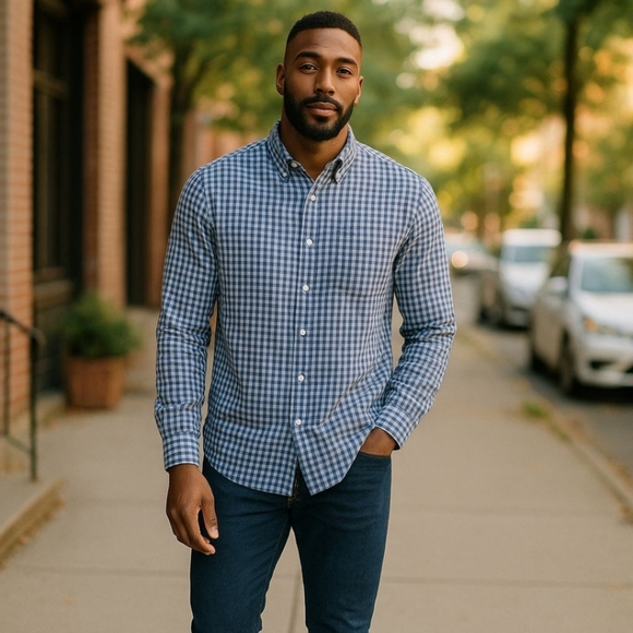 Abercrombie & Fitch Blue Casual Button Down Shirt - Picture 1 of 6